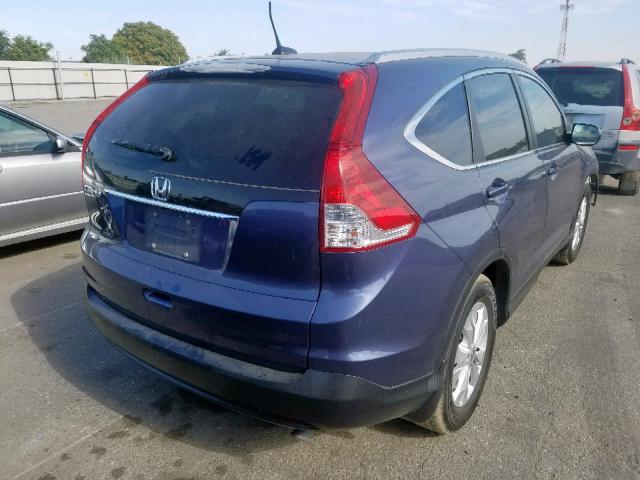 5J6RM3H78CL045635 - 2012 HONDA CR-V EXL BLUE photo 4