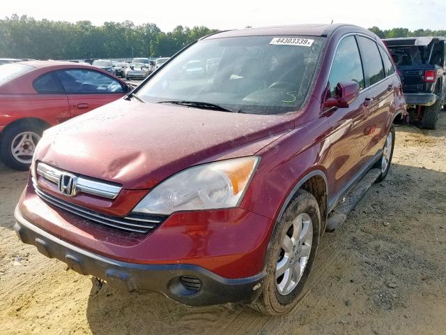 JHLRE38757C033227 - 2007 HONDA CR-V EXL MAROON photo 2