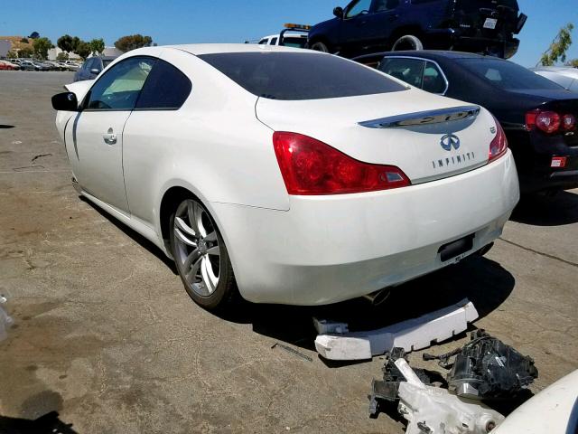 JNKCV64E38M120045 - 2008 INFINITI G37 BASE WHITE photo 3