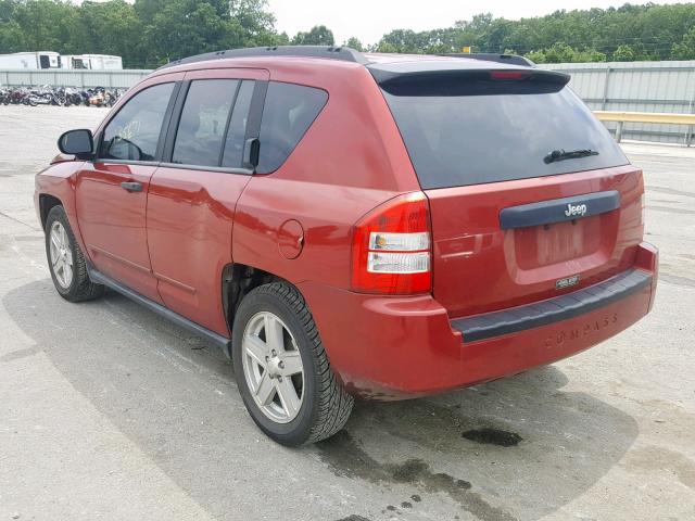 1J4FT47A29D124567 - 2009 JEEP COMPASS SP RED photo 3