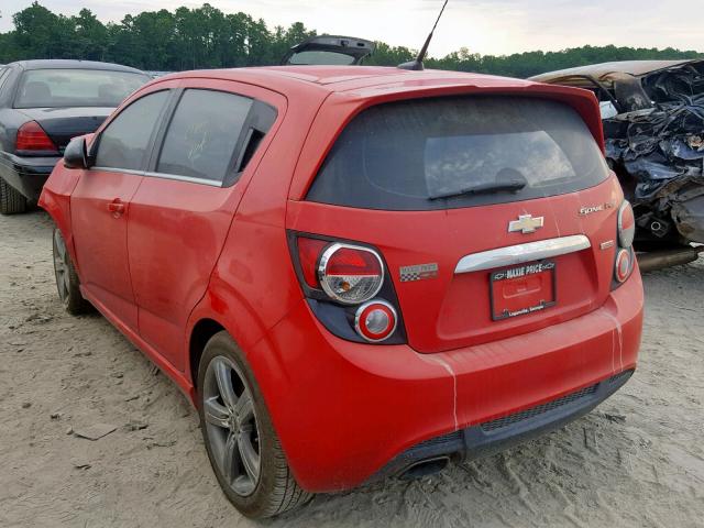 1G1JG6SB3E4147990 - 2014 CHEVROLET SONIC RS RED photo 3