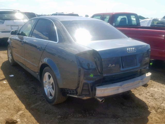 WAUJT68E62A298028 - 2002 AUDI A4 3.0 GRAY photo 3