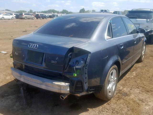 WAUJT68E62A298028 - 2002 AUDI A4 3.0 GRAY photo 4