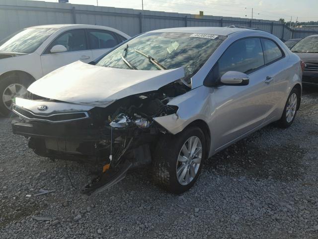 KNAFX6A84E5204482 - 2014 KIA FORTE EX SILVER photo 2