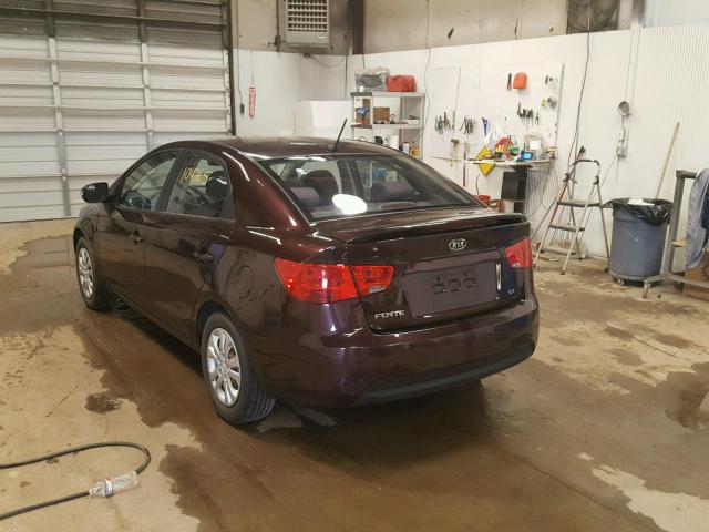 KNAFU4A20A5820473 - 2010 KIA FORTE EX RED photo 3