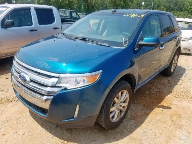 2FMDK3JC6BBB06052 - 2011 FORD EDGE SEL BLUE photo 2