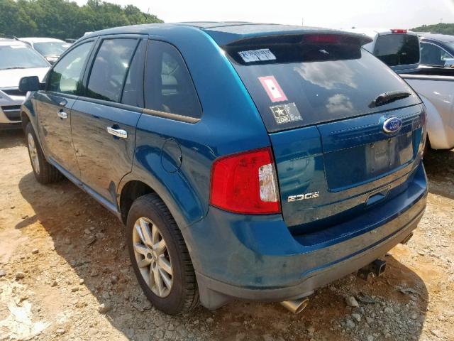 2FMDK3JC6BBB06052 - 2011 FORD EDGE SEL BLUE photo 3