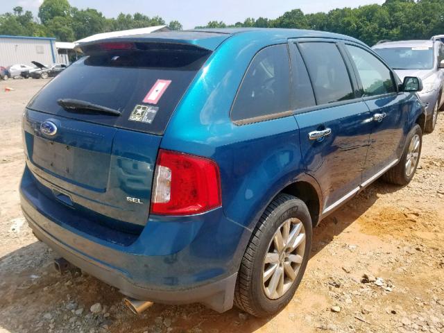 2FMDK3JC6BBB06052 - 2011 FORD EDGE SEL BLUE photo 4