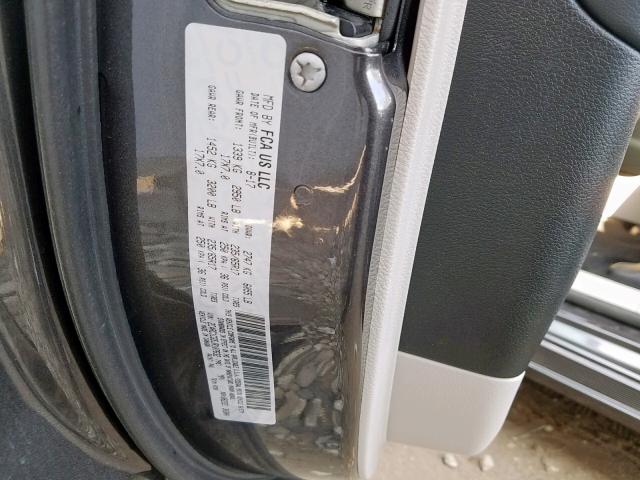 2C4RC1CG5JR107632 - 2018 CHRYSLER PACIFICA L GRAY photo 10