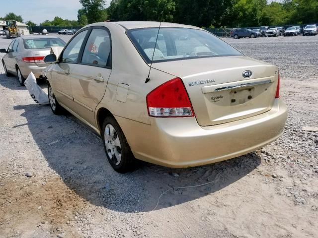 KNAFE221395655490 - 2009 KIA SPECTRA EX GOLD photo 3