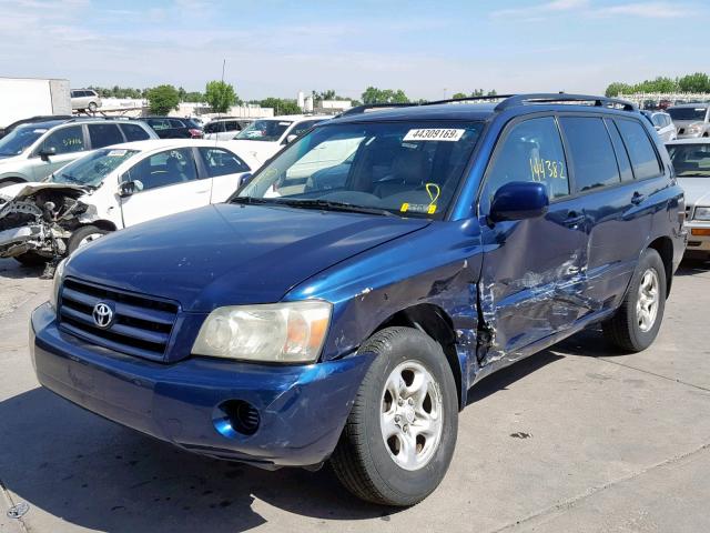 JTEDD21A540089073 - 2004 TOYOTA HIGHLANDER BLUE photo 2