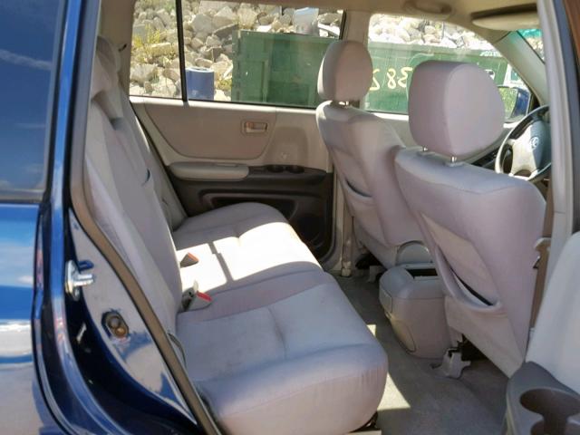 JTEDD21A540089073 - 2004 TOYOTA HIGHLANDER BLUE photo 6