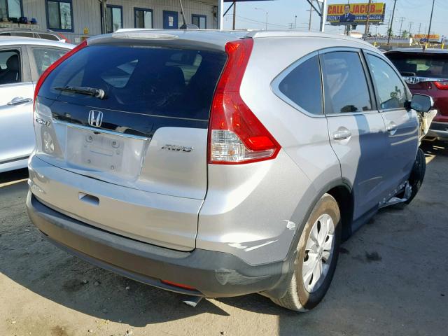 2HKRM4H7XCH618566 - 2012 HONDA CR-V EXL SILVER photo 4