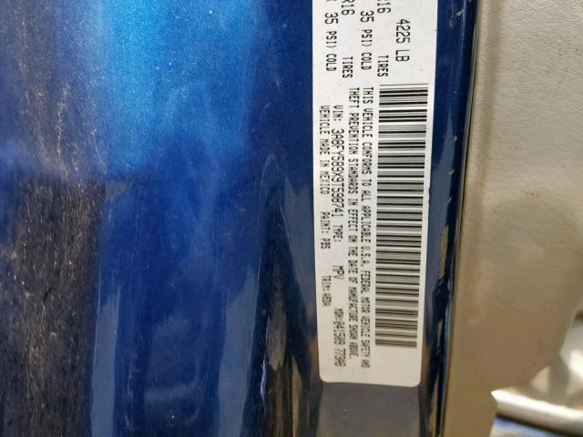 3A8FY589X9T598741 - 2009 CHRYSLER PT CRUISER BLUE photo 10