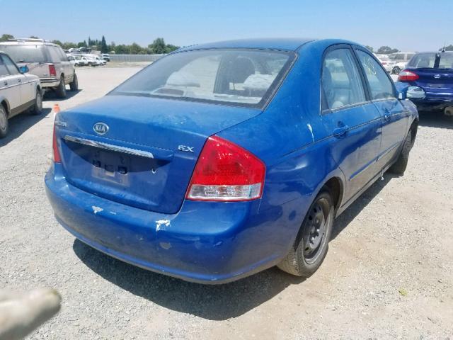 KNAFE122375449067 - 2007 KIA SPECTRA EX BLUE photo 4