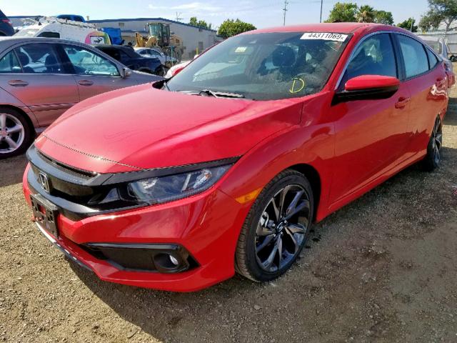 2HGFC2F88KH558799 - 2019 HONDA CIVIC SPOR RED photo 2