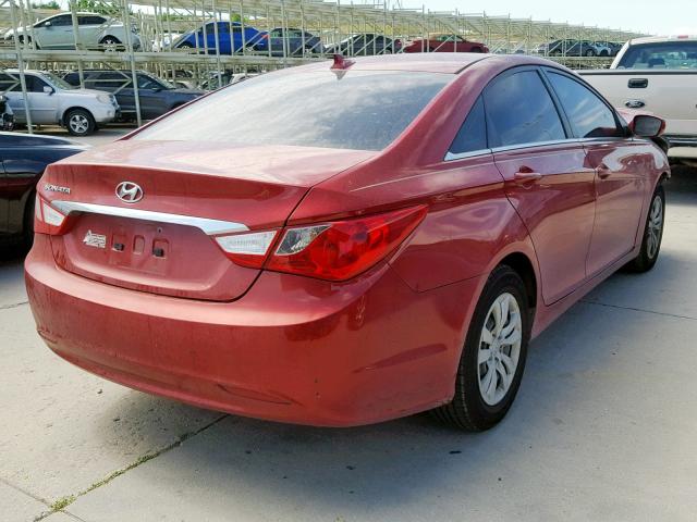 5NPEB4AC3CH488688 - 2012 HYUNDAI SONATA GLS RED photo 4