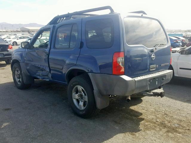 5N1ED28T02C602799 - 2002 NISSAN XTERRA XE BLUE photo 3