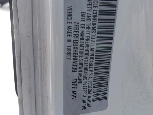 ZFBERFBBXH6H14939 - 2017 RAM PROMASTER 白色 照片 10