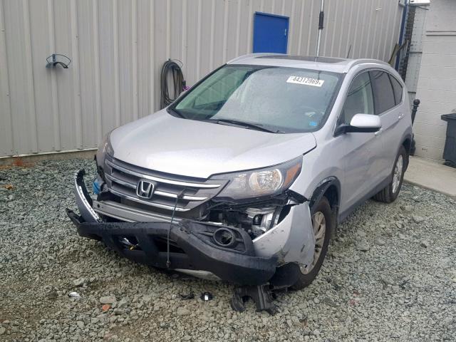 2HKRM4H76EH679027 - 2014 HONDA CR-V EXL SILVER photo 2