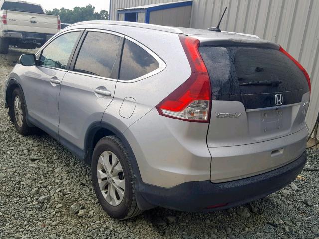 2HKRM4H76EH679027 - 2014 HONDA CR-V EXL SILVER photo 3