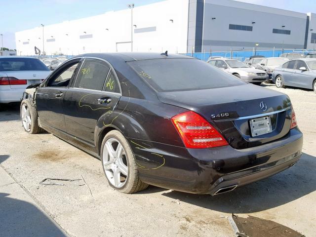 WDDNG9FB3AA302754 - 2010 MERCEDES-BENZ S 400 BLACK photo 3