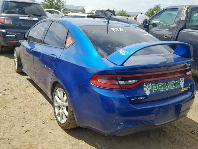 1C3CDFBA1DD111265 - 2013 DODGE DART SXT BLUE photo 3