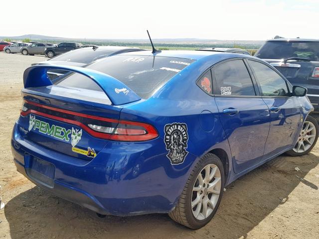 1C3CDFBA1DD111265 - 2013 DODGE DART SXT BLUE photo 4