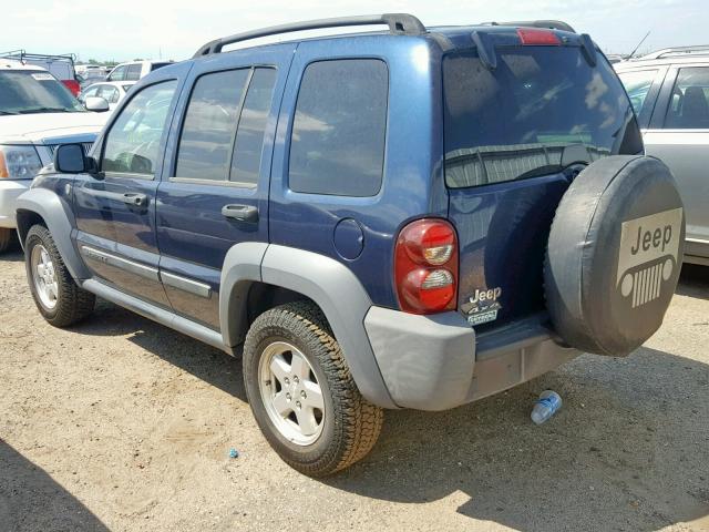 1J4GL48K87W542418 - 2007 JEEP LIBERTY SP BLUE photo 3