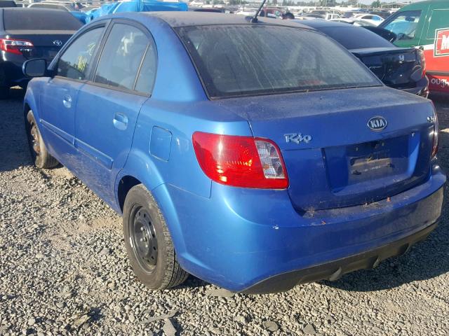 KNADH4A3XA6645082 - 2010 KIA RIO LX BLUE photo 3