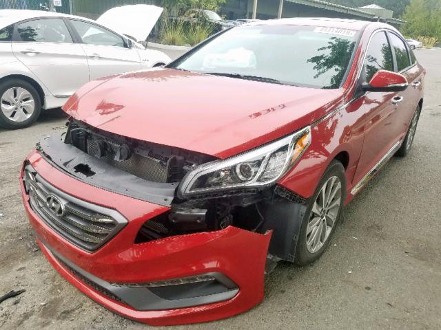 5NPE34AF6HH468904 - 2017 HYUNDAI SONATA SPO RED photo 2