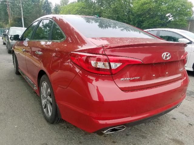 5NPE34AF6HH468904 - 2017 HYUNDAI SONATA SPO RED photo 3