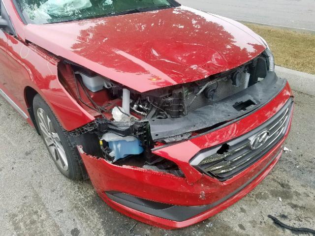 5NPE34AF6HH468904 - 2017 HYUNDAI SONATA SPO RED photo 9