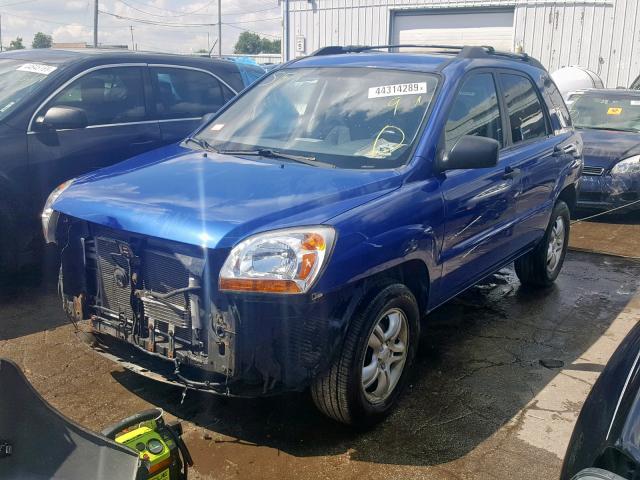 KNDJE723187532687 - 2008 KIA SPORTAGE E BLUE photo 2