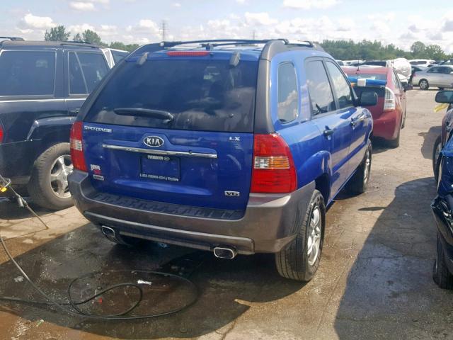 KNDJE723187532687 - 2008 KIA SPORTAGE E BLUE photo 4