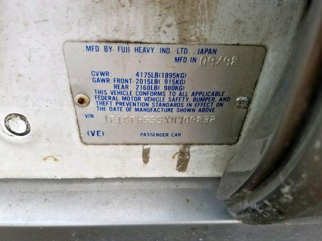 JF1SF6555XH709832 - 1999 SUBARU FORESTER S Ağ foto 10