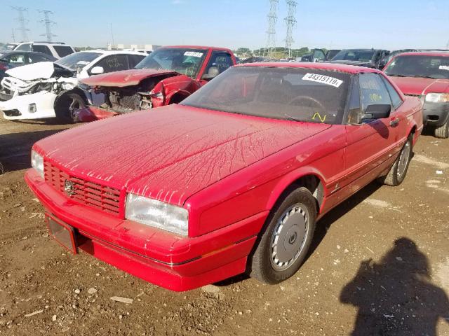 1G6VR3185KU102555 - 1989 CADILLAC ALLANTE RED photo 2