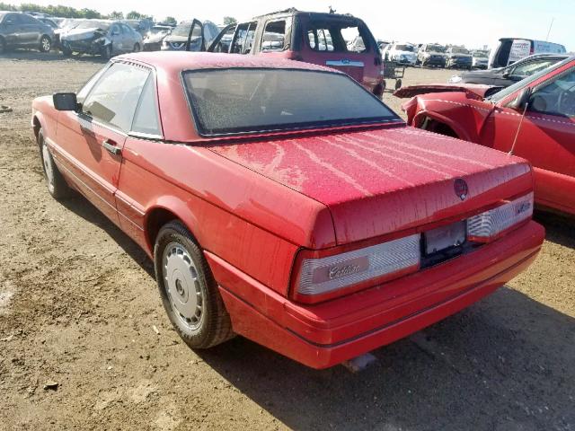 1G6VR3185KU102555 - 1989 CADILLAC ALLANTE RED photo 3