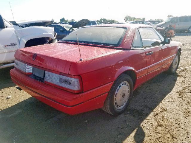 1G6VR3185KU102555 - 1989 CADILLAC ALLANTE RED photo 4