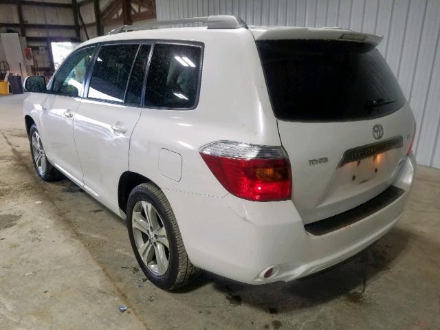 JTEES43A382035350 - 2008 TOYOTA HIGHLANDER WHITE photo 3