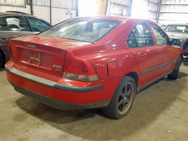 YV1RS58D912047971 - 2001 VOLVO S60 2.4T RED photo 4