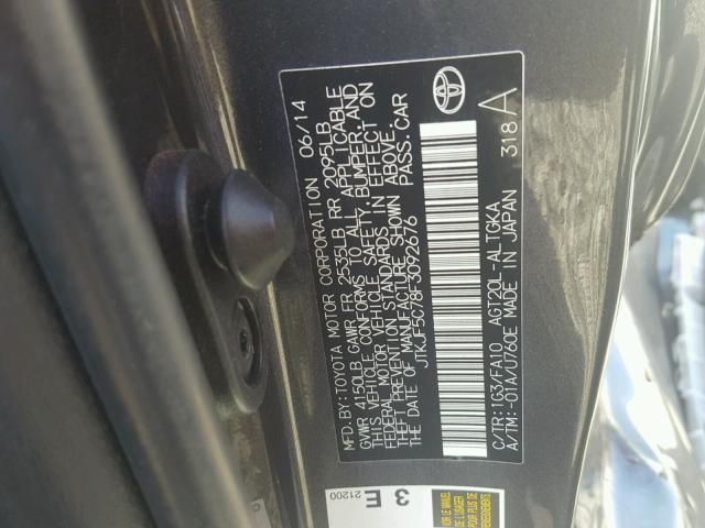 JTKJF5C78F3092676 - 2015 TOYOTA SCION TC 灰色 照片 10