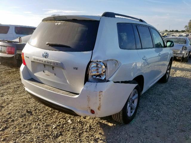 JTEDS41A092075580 - 2009 TOYOTA HIGHLANDER WHITE photo 4