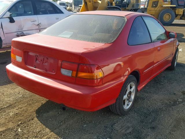 1HGEJ6220VL090522 - 1997 HONDA CIVIC DX RED photo 4