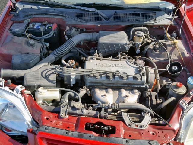 1HGEJ6220VL090522 - 1997 HONDA CIVIC DX RED photo 7