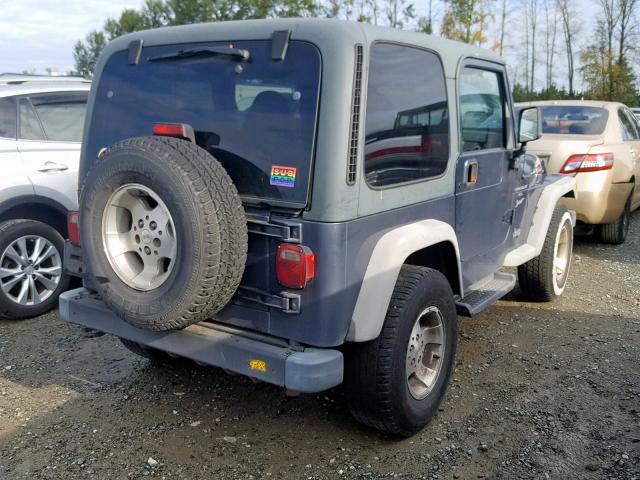 1J4FA49S21P349974 - 2001 JEEP WRANGLER / BLUE photo 4