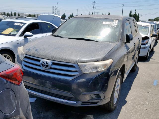 5TDZA3EH2BS012557 - 2011 TOYOTA HIGHLANDER BLACK photo 2