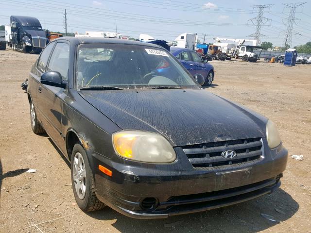 KMHCG35C14U316532 - 2004 HYUNDAI ACCENT GL BLACK photo 1