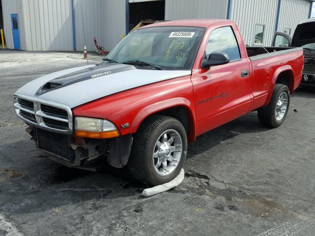 1B7GL26ZXWS702864 - 1998 DODGE DAKOTA RED photo 2