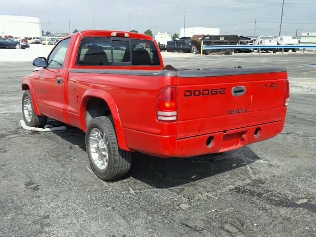 1B7GL26ZXWS702864 - 1998 DODGE DAKOTA RED photo 3